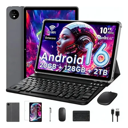 Android Tablet Sistek 10 Pulgadas 20gb / 128gb Con Teclado Negro