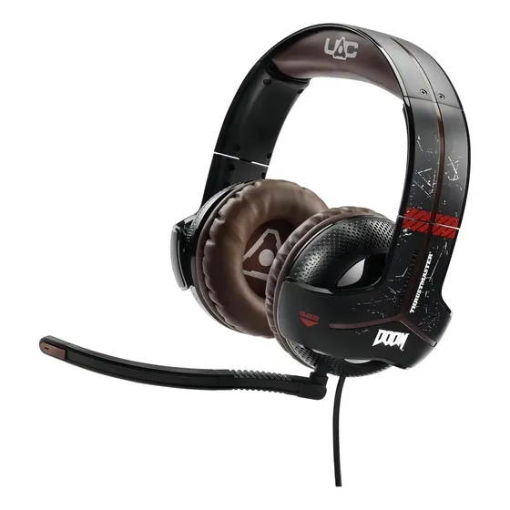 Auriculares Gamer Pc Ps5 Ps4 Xbox Micrófono Headset Doom Thrustmaster Color Negro
