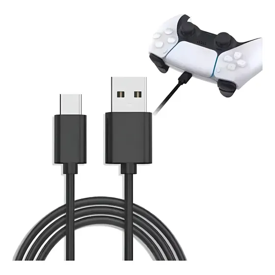 Cable Joystick Para Ps5 Cargador Usb A Tipo C Largo 1.8 Mts