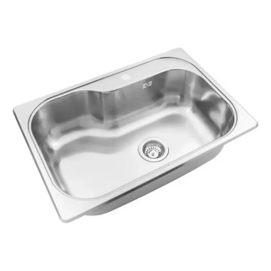 Bacha de cocina simple Johnson Acero S.A. Johnson Acero Luxor SI71 AD de acero inoxidable color plateado pulido estándar