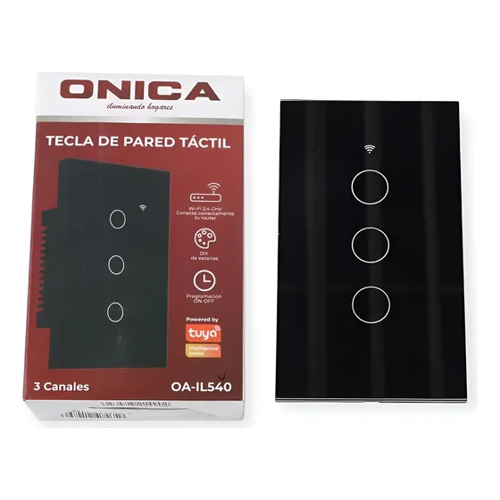 Tecla De Pared Smart Táctil Wifi 3 Canales Alexa Google 10a