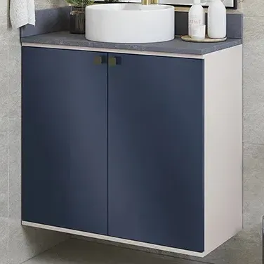Vanitory Baño Kappesberg 80cm Mdf Blanco Y Azul