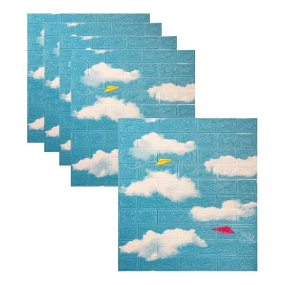 X12 Placas Revestimiento Pared Autoadhesiva Ladrillo 70x77cm