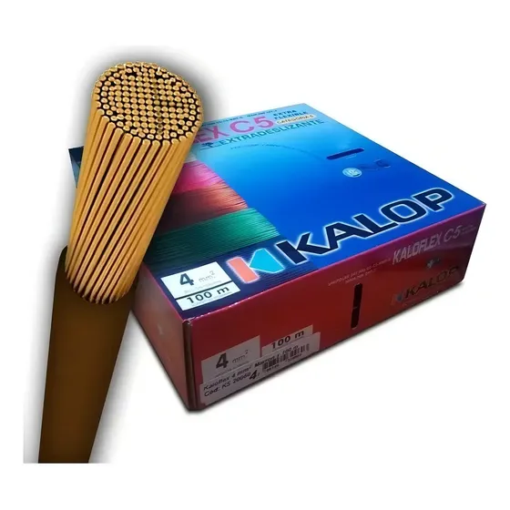 Rollo Cable Unipolar Kalop 4mm 50m Cobre Marrón IRAM