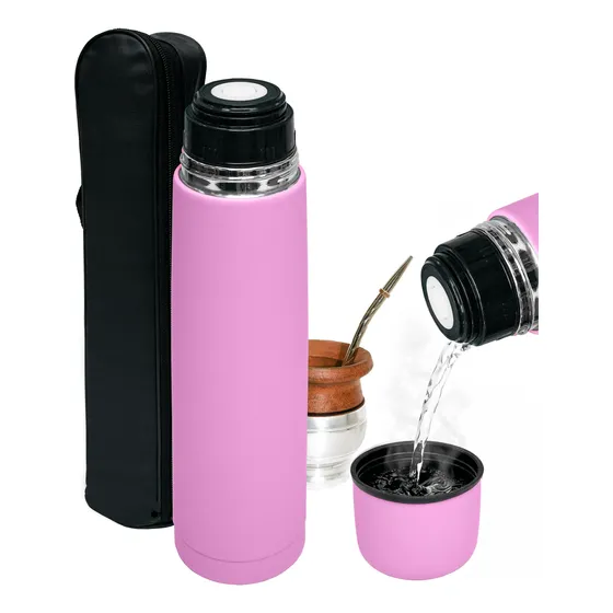 Termo Bala Acero Inox Capa Termica 1 Litro + Estuche Colores