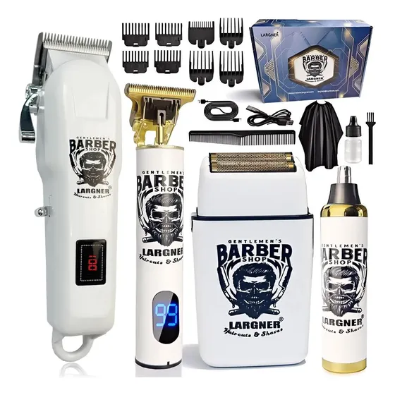 Kit Máquina Cortapelo Inalámbrica Largner 809d 4en Blanco