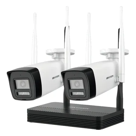Kit Cámaras De Seguridad Wifi Hikvision 1080p Nvr Easylink Color Blanco