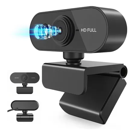 Webcam Camara Web Full Hd 1080p Micrófono Usb 30fps Gris
