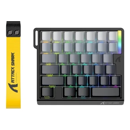 Teclado Gamer Una Mano Attack Shark M36he Hall Noche Iluminada Por La Luna Inglés Us