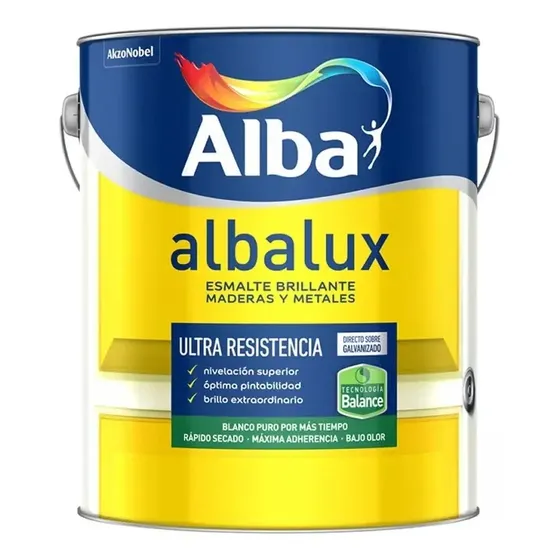 Albalux Esmalte Al Agua Brillante Negro 4lts