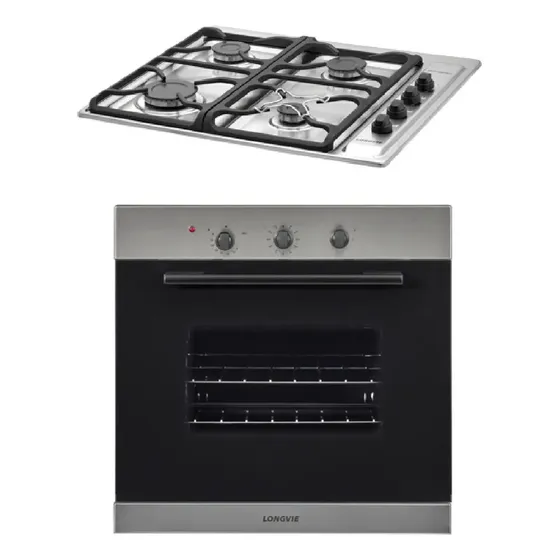 Combo15 Gas Longvie Horno H1900xf + Anafe A6600xf Plateado