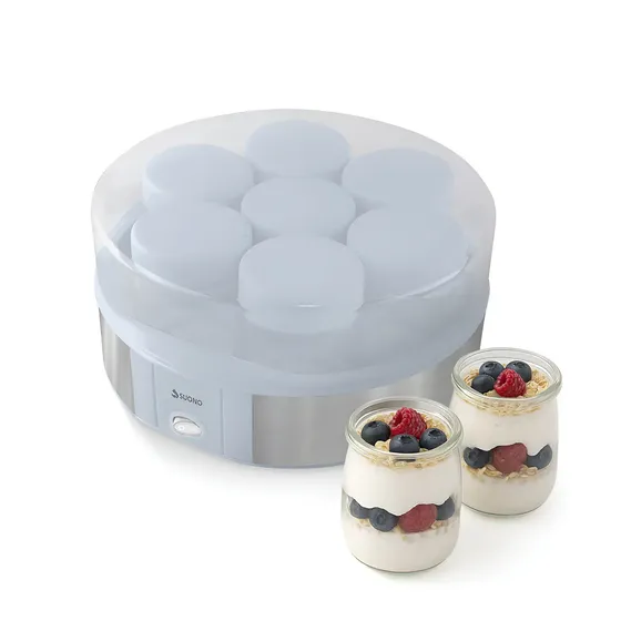Yogurtera Suono 7 Vasos De Vidrio Yogurt Casero 1.4 L Celeste
