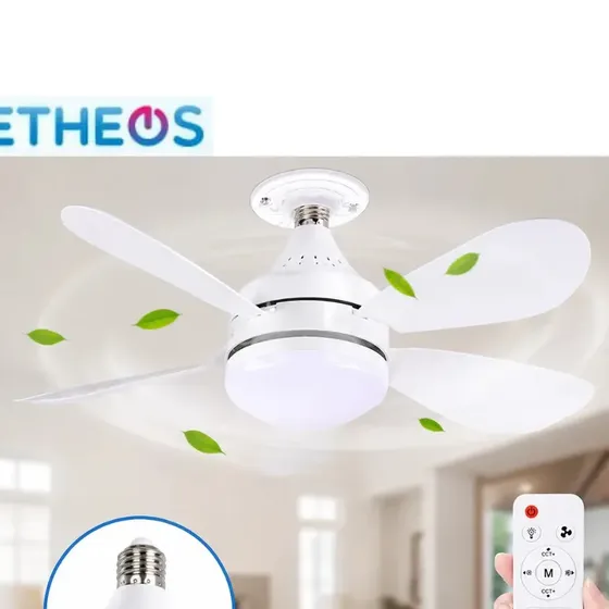 Ventilador De Techo Con Luz 3 niveles Y Control Remoto E27 marca ETHEOS