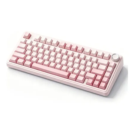 Aula F75 Wireless Gaming Mechanical Keyboard Upgrade Rosa Claro Inglés Us