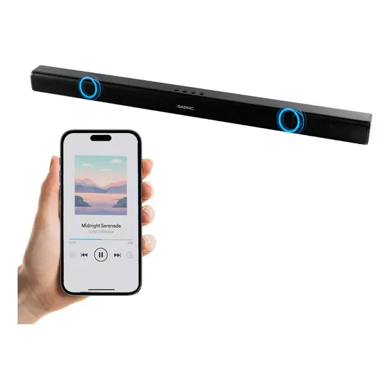 Barra De Sonido Gadnic BT 5.0 Inalámbrica 10W Micrófono Manos Libres Bateria 1800 mAh Conexión Múltiple
