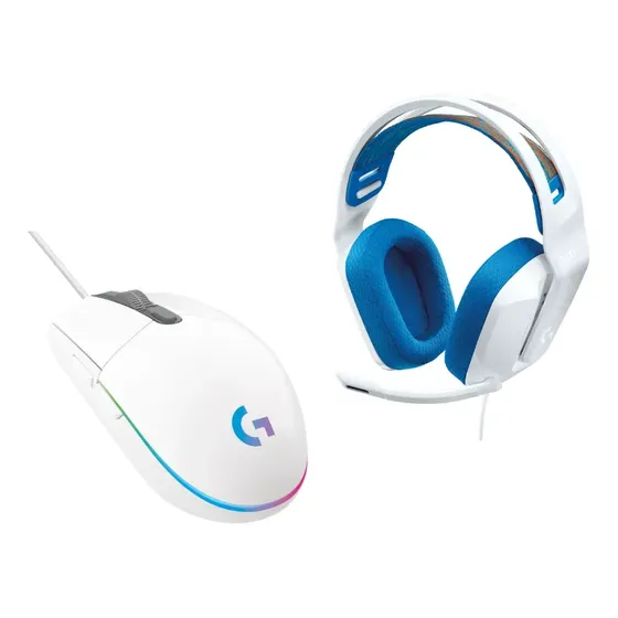 Combo Logitech G Audífonos G335 + G203 Lightsync Blanco