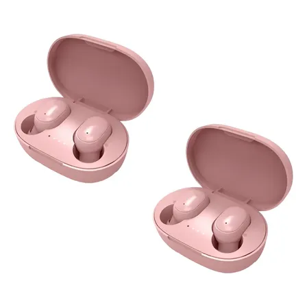 X 2 Auriculares A6s Bluetooth Inalámbricos In Ear Rosa +caja Rosa
