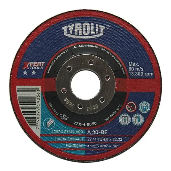 Disco Desbaste Tyrolit Xpert 114 X 4,8 Mm Caja X 10 Un