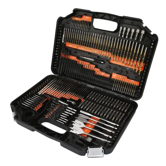 Juego Mechas Taladro Brocas Puntas Estuche Maletin Negro Acero Smart Tech