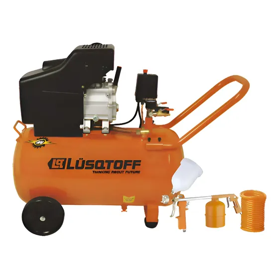 Compresor De Aire Lüsqtoff G2851kar 50l 2.5 Hp + Kit Pintar 3 Piezas Naranja Monofásica