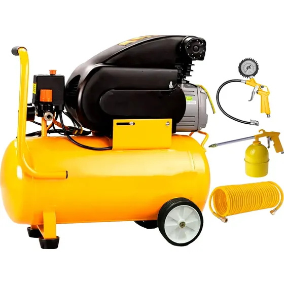 Compresor Electrico 50 Lts Kit Aire 3 Pz Manguera Pistola Color Naranja Fase eléctrica Monofásica Frecuencia 50 Hz