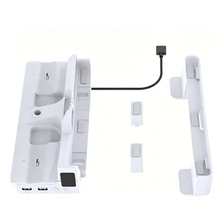 Base Enfriadora Ps5 Slim Joysticks Auriculares Blanco