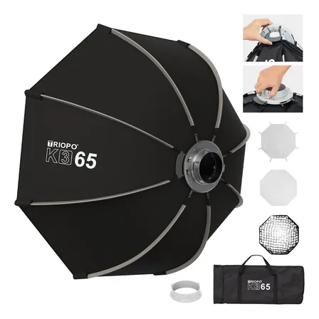 Softbox Octogonal Triopo K3 65 Cm Bowens Grid