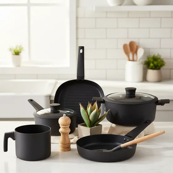 Set 5 Pz Teflon Hudson Olla Cacerola Sarten Bifera Bz3