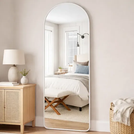 Espejo Arco 120x50 Cm Medio Punto Deco Blanco