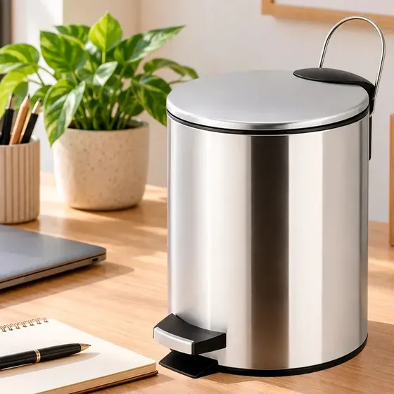 Cesto Tacho De Residuos Hogar Actual Acero Inoxidable 3 Litros Con Tapa Cierre Suave Para Baño Cocina