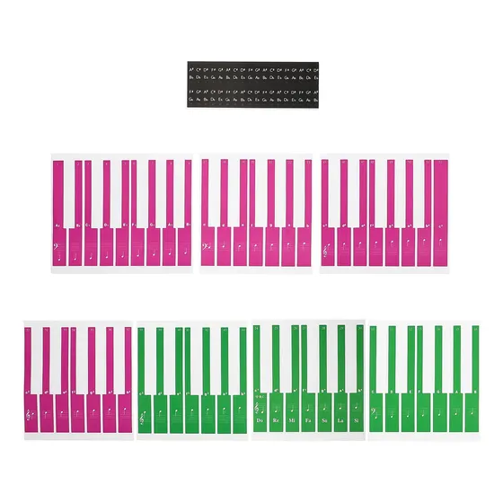 Calcomanía De Piano De Plástico Duradero Con Notas Claras