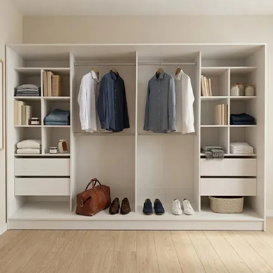Vestidor Placard Sin Puertas 240 X 180 X 56 Con Cubos Moderno