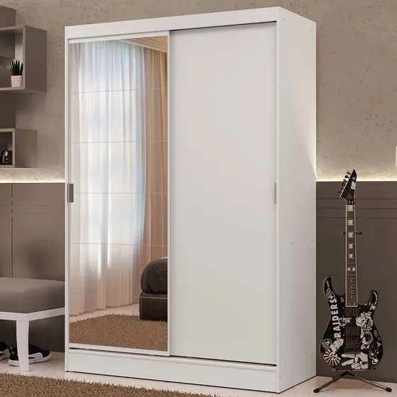 Placard Max 2 Puertas Corredizas 1 Con Espejo Blanco Xb
