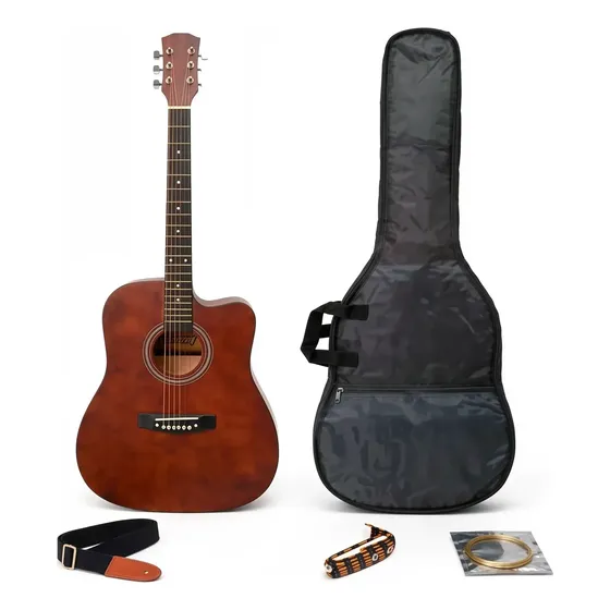 Guitarra Acústica Sunset Folk Gr41 Con Accesorios Y Tensor