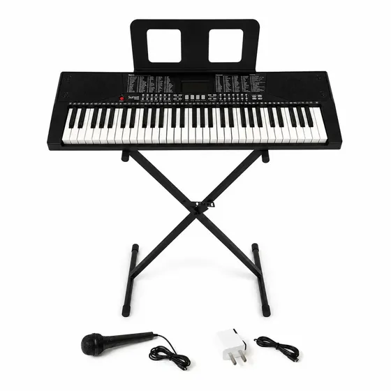 Teclado Organo 61 Teclas Sensitivas 5 octavas con Bluethooth Sunset Music Sk-170 + pie de teclado