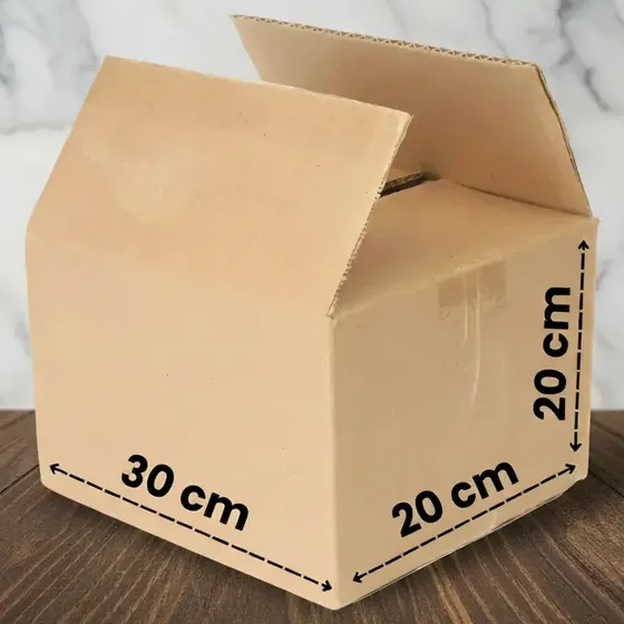 Cajas de Cartón Reforzada pack x25 unidades Embalaje 30x20x20cm color marrón claro