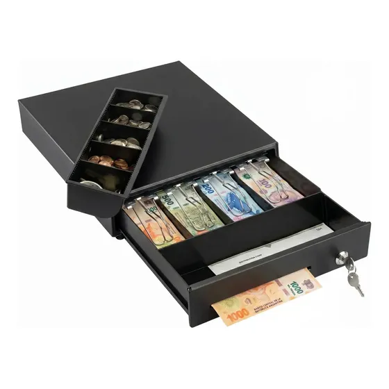 Gaveta Dinero Caja Registradora Naku Cr-001 Electrónica 5 Compartimientos Desmontable Ranura Secreter