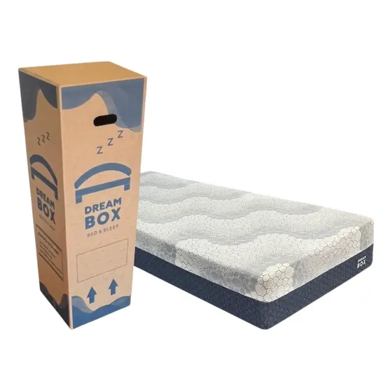 Colchón De Espuma 1 Plaza En Caja Dream Box Geo 80x190 Cm Color Blanco