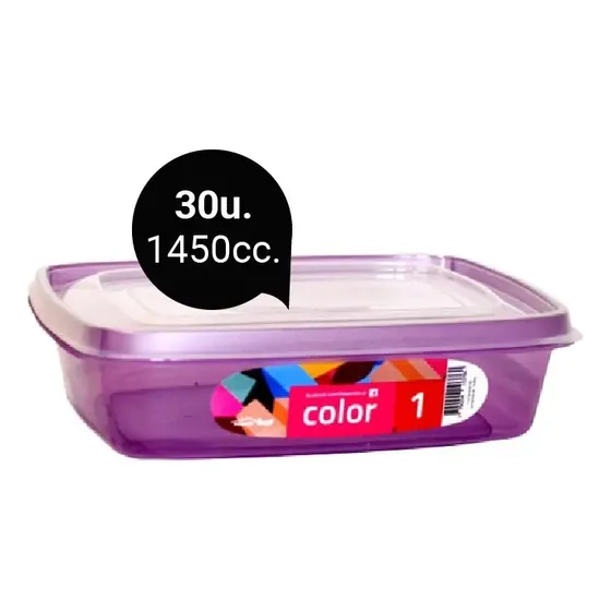 Set De 30 Tupers Hermeticos Plasticos 1450cc Linea Clasica