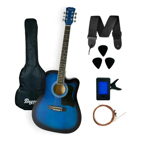 Guitarra Electroacústica Beyond Para Diestro Con Accesorios Azul