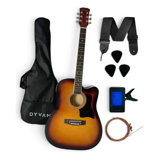 Guitarra Electroacústica Dyvan Con Acc Integrados Brillante