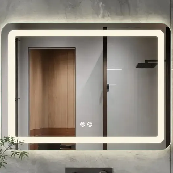 Espejo LED Duna Horizontal MirrorOn de 80 x 60 cm para Baño con Luz Cálida y Sistema Antiempañante
