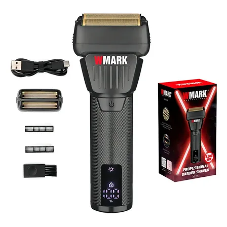 Afeitadora De Barbero Shaver Profesional Inalámbrica Pantalla Led 9000RPM Wmark Ng-7982 Negro