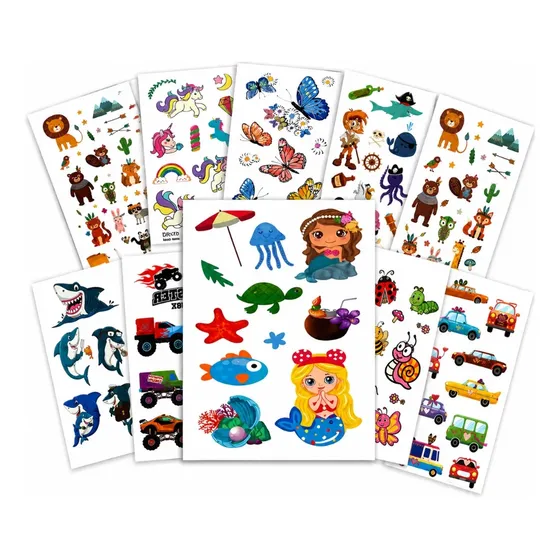 X50 Planchas Tatuajes Temporales Infantiles Fiesta Souvenir