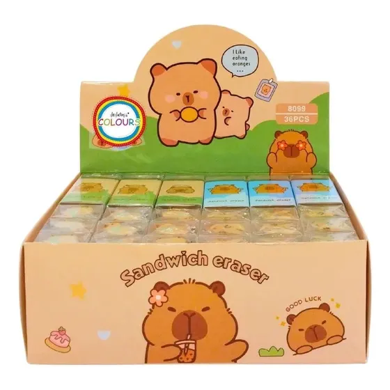 Souvenir Infantiles X36 Gomas De Borrar Capybara En Barra