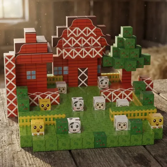 Bloques P/ Armar Magnéticos Tipo Minecraft 100 Piezas, Cubos