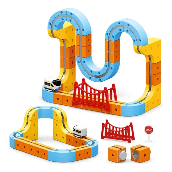 Set De Pista De Carreras Magnética 3d, 99 Piezas Para Niños