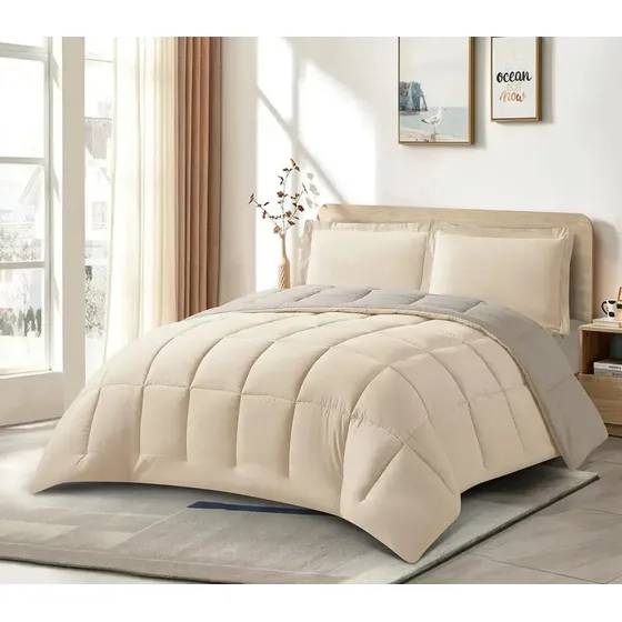 Acolchado 2 Plazas Queen Liviano Natural Ecodown Hotsale Color Natural/camel