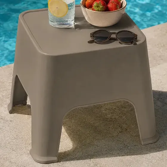 Mesa Ratona Plastica Gris Patio Jardin Exterior