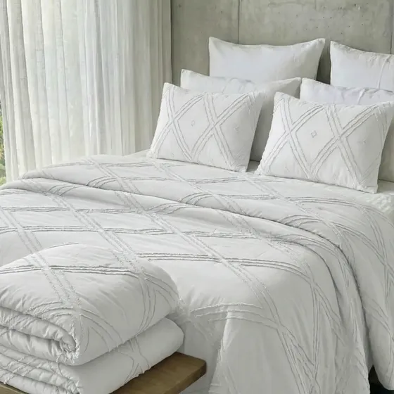 Kit Acolchado Soft Rombos King 280x240 + Fundas | Ganga Home